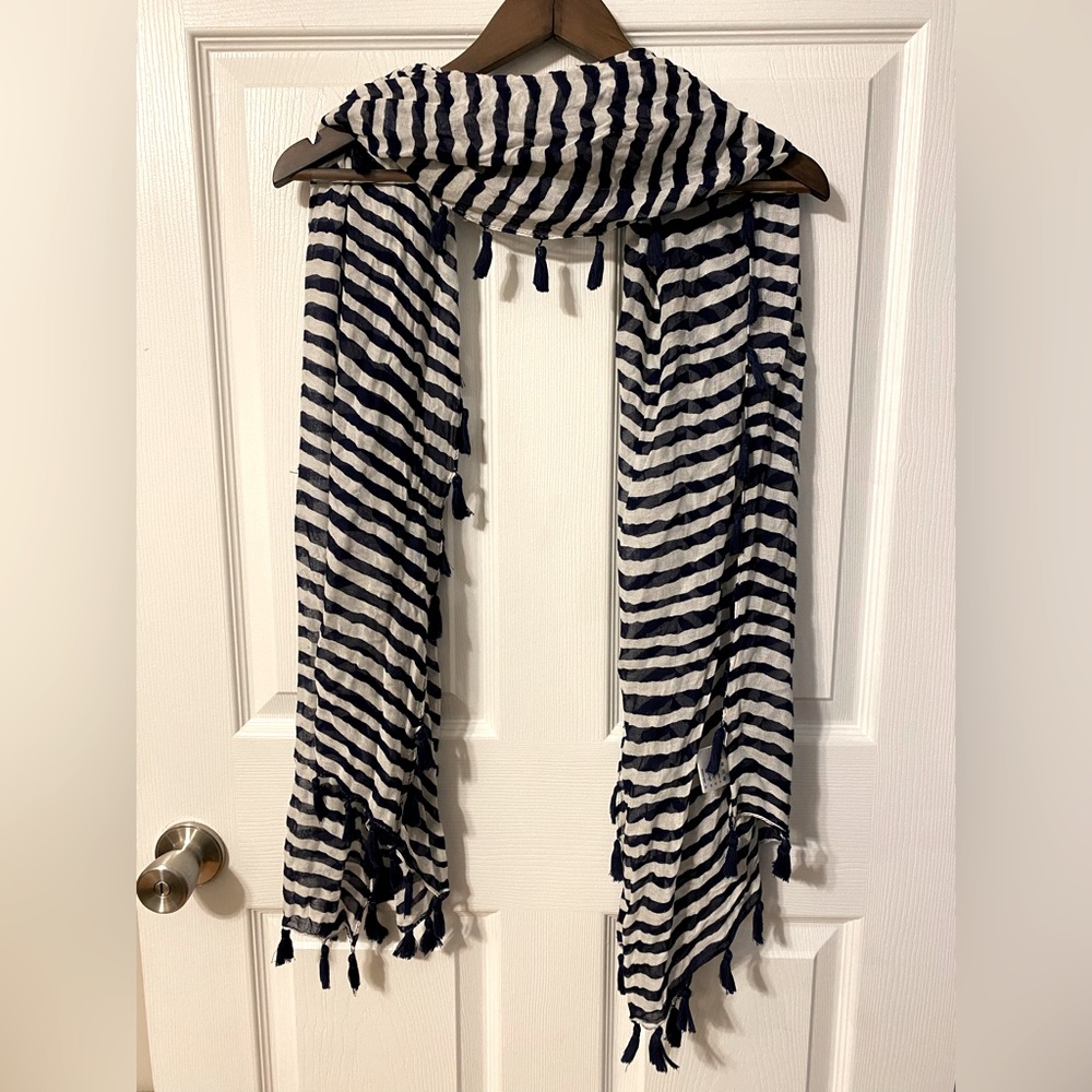 Striped Scarf with Fringe